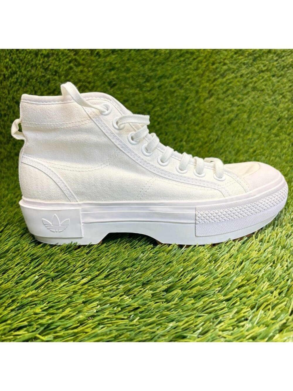 Adidas Nizza Trek Platform Womens Size 7.5 White Athletic Skate Shoes Sneakers